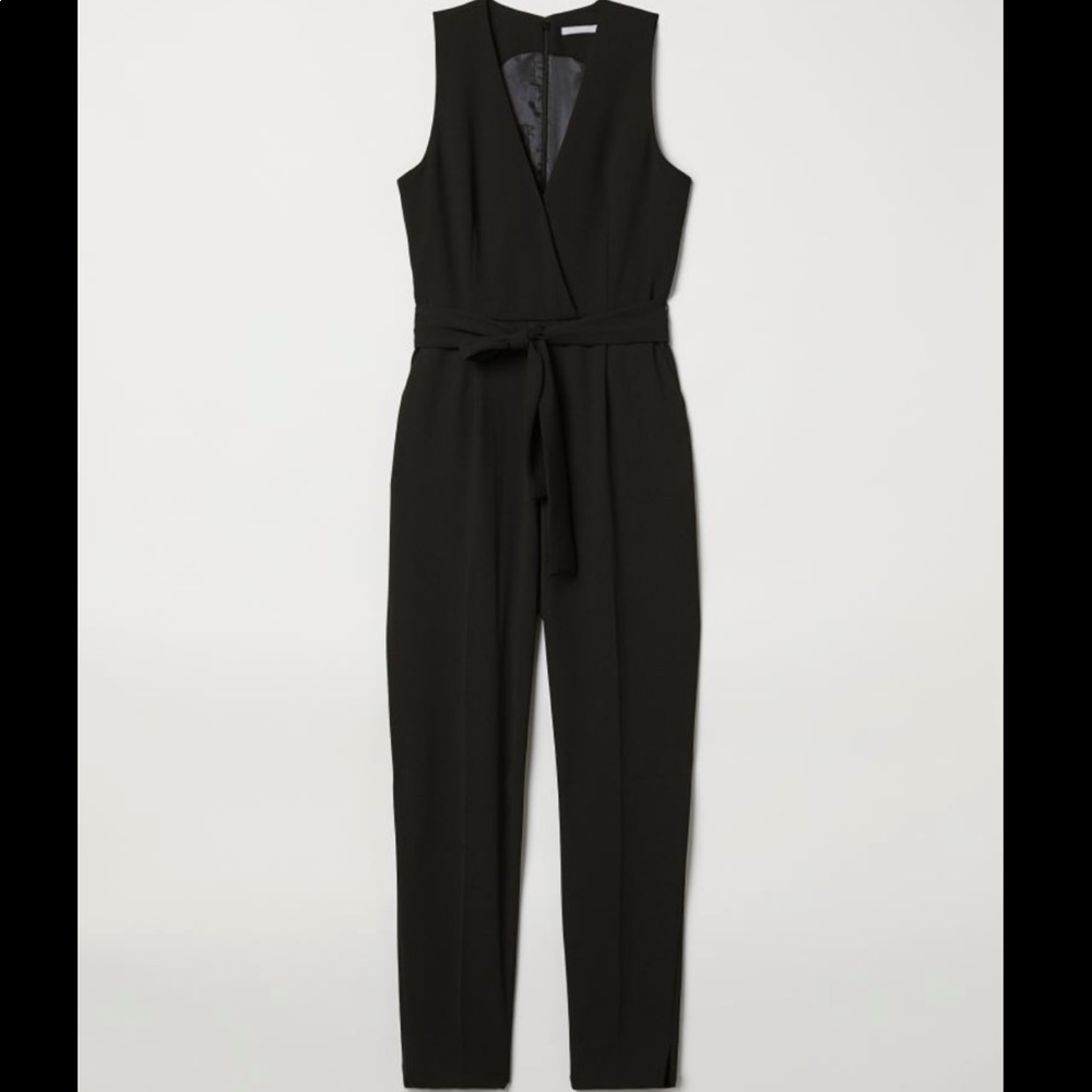 H&M Sleeveless Jumpsuit with Tie Belt